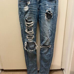 Distressed Straight Leg Jeans